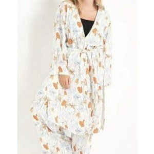 ELOQUII Floral Wrap Dress With Pockets Women's‎ Plus Size 22/24 White Tie Front